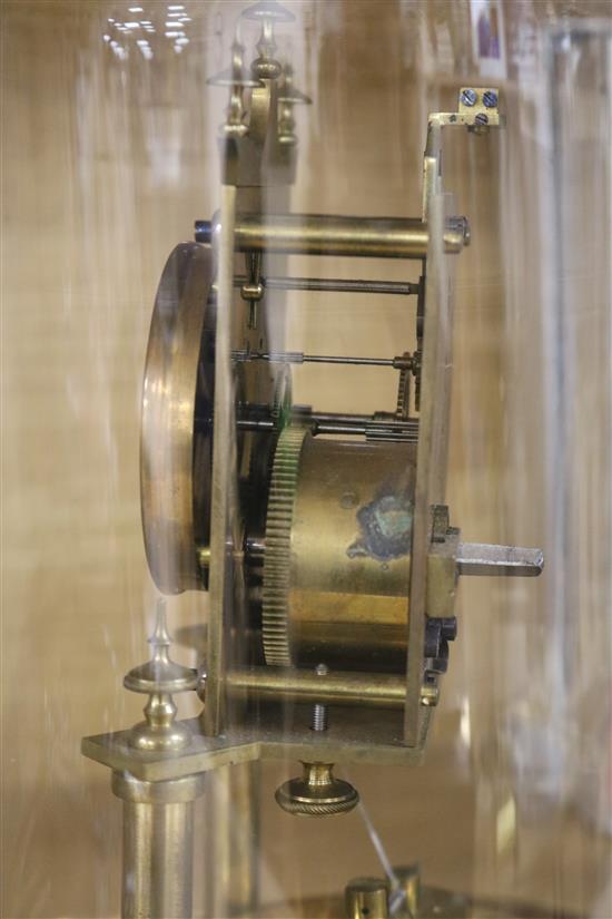 An American brass 400 day clock, glass dome height 29cm